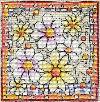 Flowers with check border Chart Pack